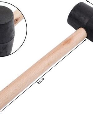 Houten rubber Hamer - Terugslagloze rubber straathamer - 25.5 centimeter - 220GRAM - Afbeelding 8