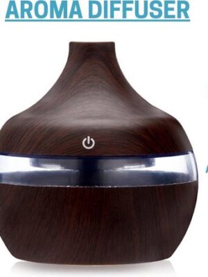 Aroma Diffuser 300 ml - Luchtbevochtiger - LED Verlichting - Ultrasoon - Etherische Olie - 300ml - BPA-vrij - Automatische Uitschakeling - Donkerbruin - Afbeelding 3