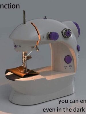 IBBO® - Naaimachine - Adaptor 2 Snelheden - met voetpedaal & accessoires - Compacte Naaimachine - Handnaaimachine Elektrisch - Wit/Paars - Afbeelding 3
