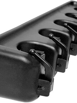 Luxe Bezem Ophangsysteem - Bezemhouder - Tool hanger - Opbergsysteem - Ophanghaken - 5 Klemmen + 6 Haken - Tuingereedschap opbergen - Gereedschap opbergen - Zwart - Afbeelding 7