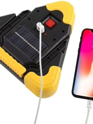 3-in-1 veiligheidstool - Powerbank met waarschuwingsdriehoek - LED zaklamp auto - Noodverlichting auto - Zonnepaneel powerbank - Gevarendriehoek met licht - Oplaadbare zaklamp - Auto accessoires veiligheid - Afbeelding 4