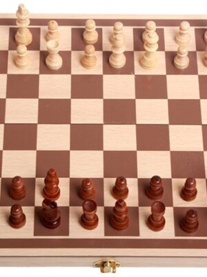 Schaakset 3 in 1 - Dambord (8x8) - Backgommen - Schaakbord - Met Schaakstukken - Opklapbaar - Schaakspel - Schaakset - 29,5x29,5 cm - Afbeelding 4