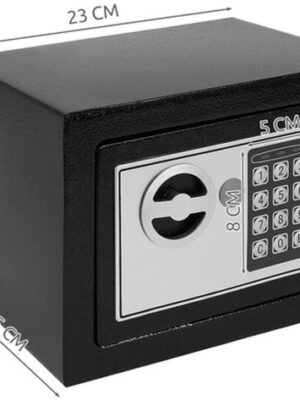 Elektrische Digitale Kluis – Met Codeslot & Noodsleutels – Veiligheidskluis – Zwart - Afbeelding 6
