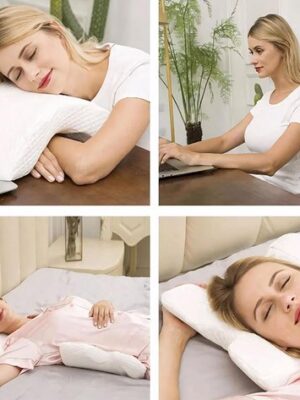 Orthopedisch kussen - Memory foam kussen - Ergonomisch hoofdkussen - Kussen met armruimte - Neksteun kussen - Hoofdkussen gebogen - Ergonomisch kussen slapen - Handgatkussen zijligging - Anti-pijn kussen - Afbeelding 6