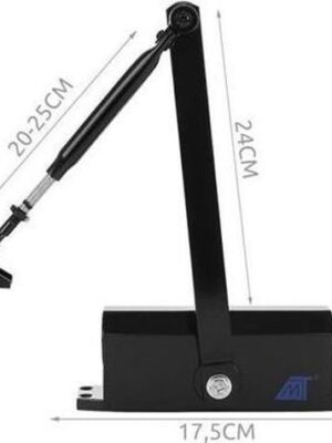 Instelbare Deurdranger Met Glijarm - Max 60-100cm & 60kg - Zwart - Afbeelding 5
