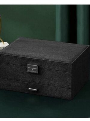 Luxe Sieradendoos met Slot - Sieraden kistje met slot - Sieraden organizer - Sieraden opbergbox - Elegant & Veilig - Cadeau Idee voor Vrouwen - Zwart - Afbeelding 8