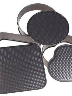 Springvorm Rond - Set van 3 stuks - Bakvormen - taartvorm - cakevorm - Rond - Maten: Ø 22/24/26 cm - Anti Aanbaklaag - Zwart - Afbeelding 4
