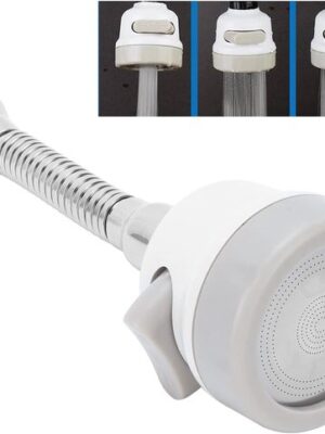Roterende Kraanslang - Waterbesparend - met 3 standen - Flexibel Kraan Opzetstuk - 360 Graden Draaibaar - Kraankop - Kraanfilter - Hogedruk Kraan - Sproeikop - Keukenkraan - Kraan Verlengstuk - Afbeelding 5