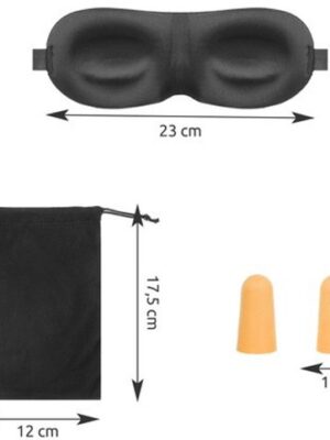 Slaapmasker 3D - 3D Slaapmasker - oordoppen - Reis slaapmasker - Verstelbaar oogmasker - Slaapmasker lichtdicht - Geluiddempende oordoppen - Oogmasker reizen - Slaapmasker met opbergzakje - Zwart - Afbeelding 8