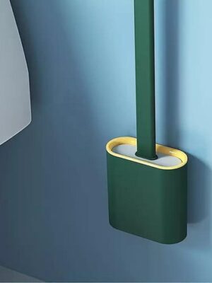 Flexibele siliconen WC borstel met houder - Hygiënische toiletborstel met ophangsysteem / wandmontage - Duurzaam en antibacterieel – Wit - Afbeelding 3