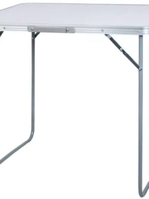 Campingtafel - Inklapbaar - Tuintafel - 80x60x70 cm - Buiten/Binnen - Draaghandvat - klaptafel tuin - Compact - Aluminium - Wit - Afbeelding 6