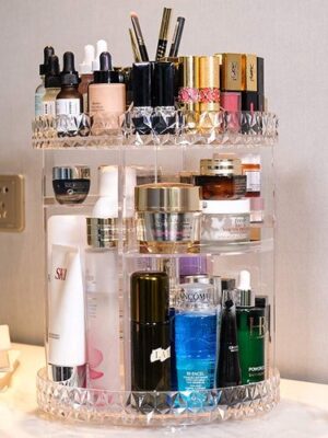 Roterend Cosmetica Plateau - Sieraden Organizer - Makeup Organizer - Make-up Plateau - Plexiglas - Transparant - Sieraden Organizer- 360 Roterend - Afbeelding 7