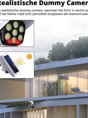 Up / Dummy Camera / Buitenverlichting / 77 Led / Solar / Bewegingssensor / Beveiliging / Draadloos / Buiten / IP65 Waterdichte Lamp / 3 Modus Voor Thuis Tuin - Afbeelding 6