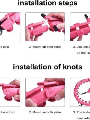 Hoelahoep voor Volwassenen – Fitness & Gewichtsverlies – 1,7 kg – Roze - Afbeelding 3