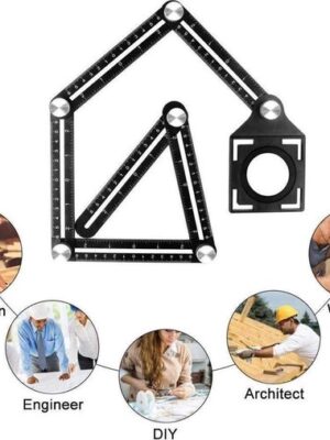 Verstelbare Multi-hoek liniaal- 6 zijdige meetinstrument- tegel gat locator - Afbeelding 9
