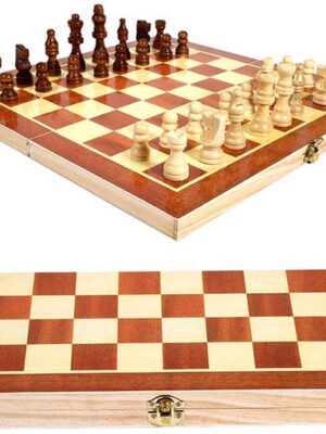 Schaakset 3 in 1 - Dambord (8x8) - Backgommen - Schaakbord - Met Schaakstukken - Opklapbaar - Schaakspel - Schaakset - 29,5x29,5 cm - Afbeelding 9