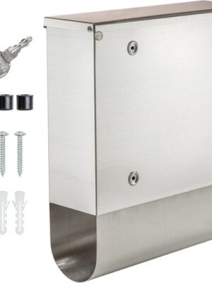 Luxe Brievenbus Roestvrij Staal - Mailbox Hangend - Wandbrievenbus - Wandmontage - Brievenbussen - Met Slot & Sleutels - RVS - Afbeelding 4