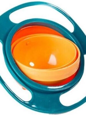 Eet bakje baby | kom | eetbak | 360 graden | draaiend | anti knoei | baby | peuter | kinderen |Blauw | oranje - Afbeelding 3