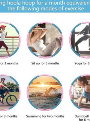 Hula Hoop - Fitness Hoelahoep voor volwassenen - Perfect voor afvallen - Sport hoepel - Weighted Hula hoop - Sport hoepel - Gewichtsverlies - Afbeelding 6