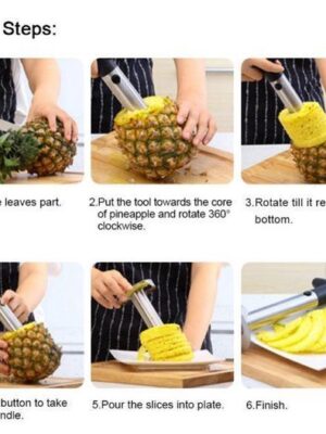 RVS Ananas Snijder- Ananas Snijden- Ananasboor- Tijdbesparende snijder - Afbeelding 3