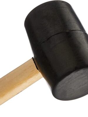 Rubberen hamer - 235 gr - Terugslagloze hamer - Houten steel hamer - Hamer 26 cm - Klusgereedschap bouw - Tegelhamer rubber - Duurzame handgereedschap - Afbeelding 6