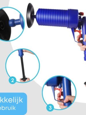 Gootsteenontstopper – Toiletontstopper – ontstopper – gootsteen – afvoer keuken – wc – douche – Buisreiniger – afvoerreiniger – plopper pomp – toiletontstopper - zuig en drukreiniger – Kunststof – UNIVERSEEL - Afbeelding 3