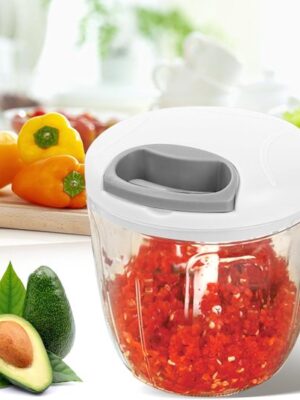 Uiensnijder, handmatig 900 ml, uienhakmolen met trekkoord, groentesnijder, handmatig, multisnijder, universele haker, handmatige voedselchopper Onion Cutter met 5 messen - Afbeelding 4