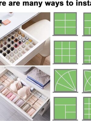 Ladeverdeler Organizer - Lade organizer - Lade verdeler - Ladeverdeler - 8 Stuks - Flexibele Lade Verdelers - Op Maat te Snijden - Voor Keuken, Kast, Bureau & Badkamer - Wit - Afbeelding 3