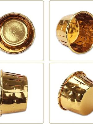 Cupcake Vormpjes - Muffin Vormpjes - Bakvormpjes - Ovenbestendig - Cupcake Cups - Muffin Cups - Luxe Presentatie - Set van 100 - Goud - Afbeelding 5