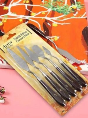 Paletmes set - Paletmessen schilderen - Schildermes set - Paletmes acrylverf - Paletmes olieverf - Paletmes hobby - Schildergereedschap - Paletmes flexibel - Set van 5 - Afbeelding 6