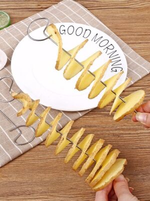 Aardappel snijder - Chips maker - Potato Twister - Spies - Inclusief 4 RVS Spiezen - Potato Twister - Handmatige Snijmachine - Afbeelding 7
