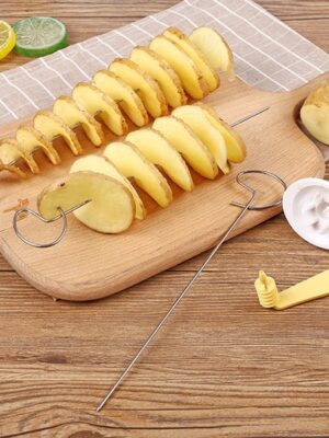 Aardappel snijder - Chips maker - Potato Twister - Spies - Inclusief 4 RVS Spiezen - Potato Twister - Handmatige Snijmachine - Afbeelding 8