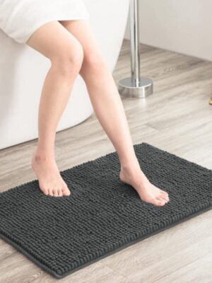 Badmat TPR Antislip - 60x40cm - Absorberende Badmat - Badkamermat - Douchemat - Grijs - Afbeelding 3