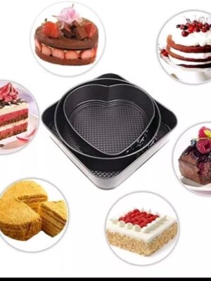 Springvorm Rond - Set van 3 stuks - Bakvormen - taartvorm - cakevorm - Rond - Maten: Ø 22/24/26 cm - Anti Aanbaklaag - Zwart - Afbeelding 11