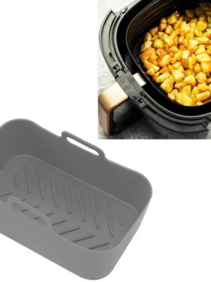 Herbruikbare Siliconen Bakjes - Airfryer siliconen bakje - BPA Vrij - Wasbaar Bakpapier voor Dubbele Heteluchtfriteuse - Airfryer Bakvorm - Zwart - Afbeelding 4