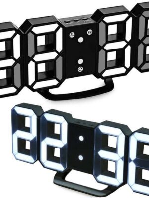 3D Led wekker - Klok - Tafel - Thermometer - Alarm - USB - Zwart - Afbeelding 9