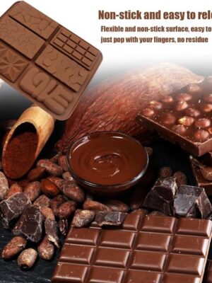 Chocoladevorm siliconen - Siliconen reepvorm - Zelf chocolade maken - Bakvorm chocolade - Chocoladereep mal - Flexibele bakvorm - 6 Unieke Reepvormen - 2 Stuks - Afbeelding 3