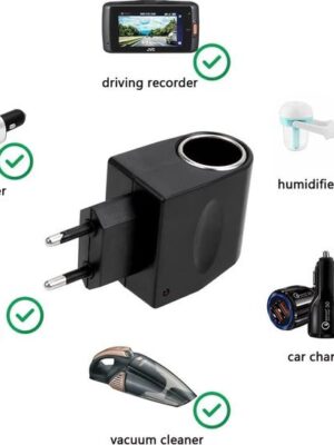 IBBO® - omvormer 230V naar 12V - Adapter AC naar DC - Verloopstekker 230 Volt naar 12 Volt - Voedingsadapter auto - Max 12 Watt - Zwart - Afbeelding 3