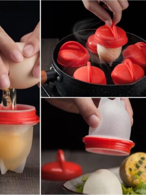 Siliconen Eierkoker – Egglettes Set 6 Stuks – BPA-vrij – Herbruikbare Ei Kookvormen - Afbeelding 4