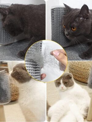 2x Katten Hoekborstel - Haarverwijdering Borstel - Self Groomer - Katten Massageborstel - Kat Borstel - Kat Speelgoed - 2 stuks - Grijs - Afbeelding 6