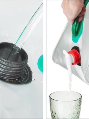 Opvouwbare waterjerrycan - Draagbare watertank - Camping watercontainer - Festival waterreservoir - Waterzak outdoor - Jerrycan met kraan - Watercontainer opvouwbaar - 20 L - Afbeelding 4