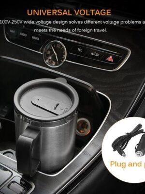 Auto Thermo Beker 400 ml - Warmhoudbeker Auto - 12V Verwarmingsbeker - RVS Beker - Elektrische Thermosbeker - Autokoffiebeker - Reisbeker Verwarming - Koffiebeker Auto - Afbeelding 5