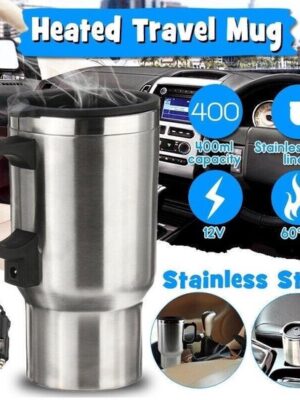 Auto Thermo Beker 400 ml - Warmhoudbeker Auto - 12V Verwarmingsbeker - RVS Beker - Elektrische Thermosbeker - Autokoffiebeker - Reisbeker Verwarming - Koffiebeker Auto - Afbeelding 9