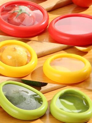 Vershouddozen met rekbaar deksel - luchtdicht - langdurige opslag van groente - citroen Saver - tomaat Saver - avocado Saver - Avocado Stretch Opslag - avocado-beschermer - Herbruikbare - set voor koelkast - 4 stuks - Afbeelding 12