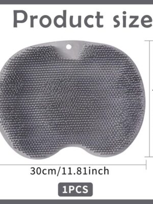 Voetborstel - Voetborstel douche - Antislip siliconen massagemat - Voetreiniging Massagemat - met antislip zuignappen - Rug- en voetenscrubber - Badmassagemat - Ophangbaar - Grijs - Afbeelding 9