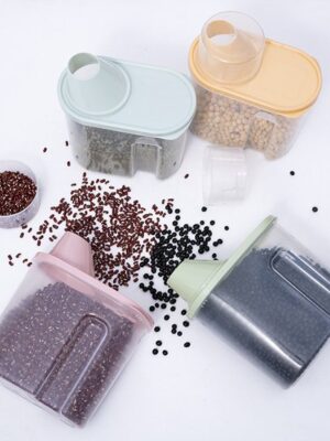 Luchtdichte voorraadbakken - Bewaardoos met deksel - Voorraaddoos - Voorraadpot - Voor Ontbijtgranen en Cornflakes - Waspoeder opbergdoos - Voercontainer - 1.9 liter - 4 Stuks - Afbeelding 6