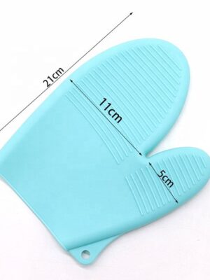 Pannenlap - Siliconen - Set van 2 stuks - Warmtebestendig - Hittebestendig - Ovenwanten - Ovenhandschoenen - Keuken - BBQ - Anti-verbrandingshandschoenen - antislip rubber - hoge temperatuur - anti-hete handschoenen - Blauw - Afbeelding 6