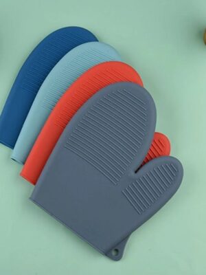 Pannenlap - Siliconen - Set van 2 stuks - Warmtebestendig - Hittebestendig - Ovenwanten - Ovenhandschoenen - Keuken - BBQ - Anti-verbrandingshandschoenen - antislip rubber - hoge temperatuur - anti-hete handschoenen - Blauw - Afbeelding 9