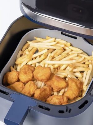 Airfryer siliconen inzet - Herbruikbare airfryer mand - Airfryer accessoires 20x20 - Vetvrij bakken airfryer - Siliconen bakvorm airfryer - Airfryer inzet grijs - Airfryer mandje siliconen - Afbeelding 9