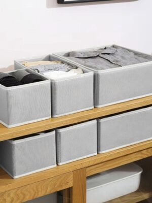 Lade Organizer Set – 6-delig – Opbergvakken ondergoed sokken – Voor Ondergoed, Sokken en Accessoires – Opvouwbaar – Organizer kledingkast – Opvouwbare opbergbox kleding – Grijs - Afbeelding 8